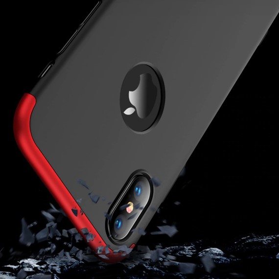 Microsonic Apple iPhone XS Max 6 5 Kılıf Double Dip 360 Protective Siyah Kırmızı 5