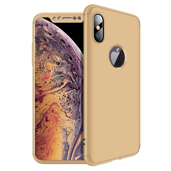 Microsonic Apple iPhone XS Max 6 5 Kılıf Double Dip 360 Protective Gold 1