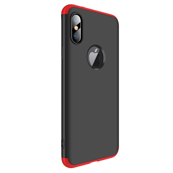 Microsonic Apple iPhone XS Max 6 5 Kılıf Double Dip 360 Protective Siyah Kırmızı 2