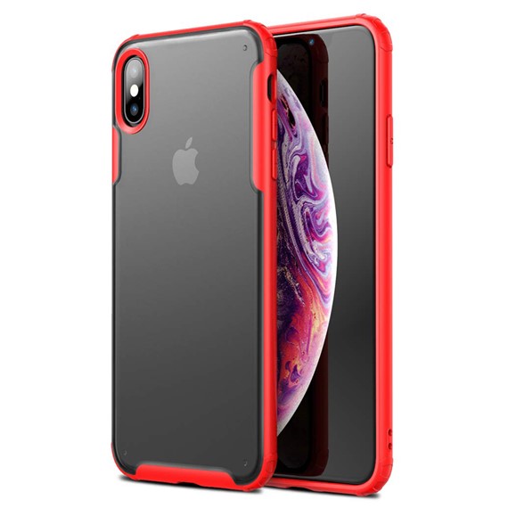 Microsonic Apple iPhone XS Max Kılıf Frosted Frame Kırmızı 1