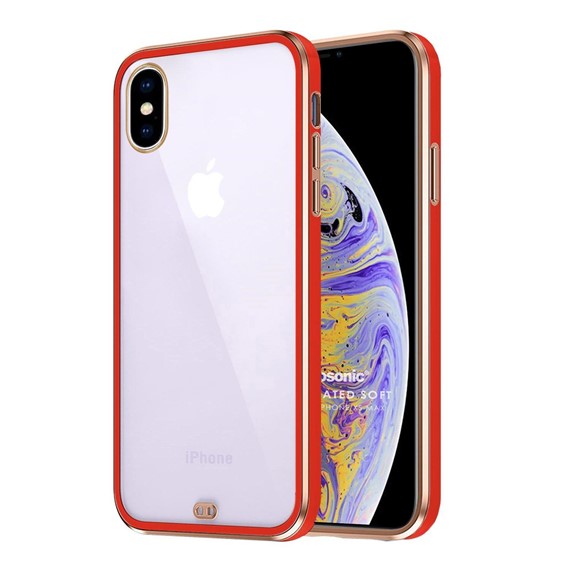 Microsonic Apple iPhone XS Max Kılıf Laser Plated Soft Kırmızı 1