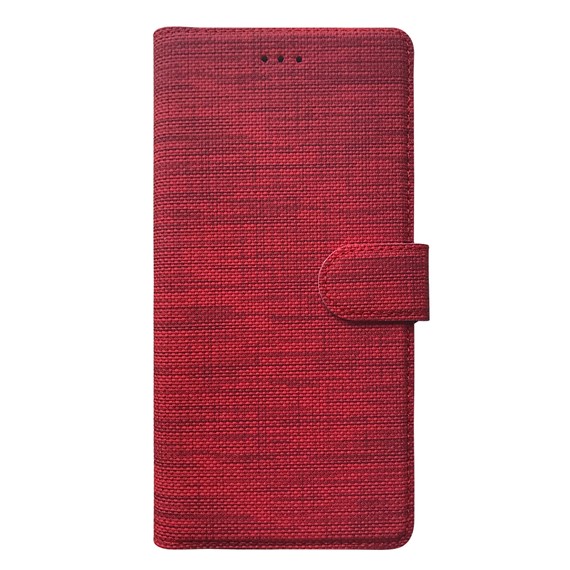Microsonic Samsung Galaxy S23 Plus Kılıf Fabric Book Wallet Kırmızı 2