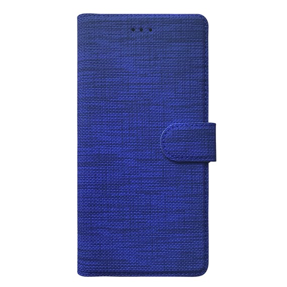 Microsonic Xiaomi Poco M5s Kılıf Fabric Book Wallet Lacivert 2