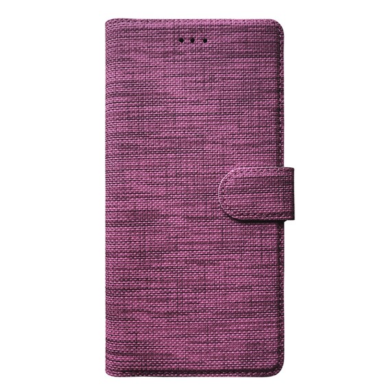 Microsonic Xiaomi Mi 10 Lite Kılıf Fabric Book Wallet Mor 2