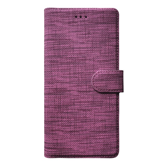 Microsonic Appple iPhone 13 Kılıf Fabric Book Wallet Mor 2