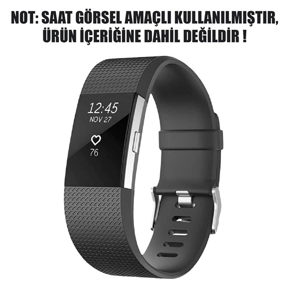 Microsonic Fitbit Charge 2 Kordon Silicone Sport Band Gri 2