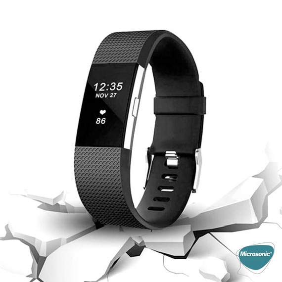 Microsonic Fitbit Charge 2 Kordon Silicone Sport Band Mor 5