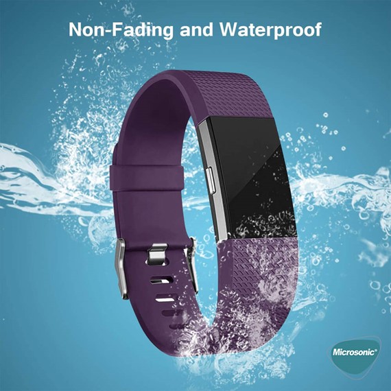 Microsonic Fitbit Charge 2 Kordon Silicone Sport Band Mor 7