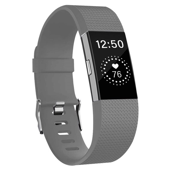 Microsonic Fitbit Charge 2 Kordon Silicone Sport Band Gri 1