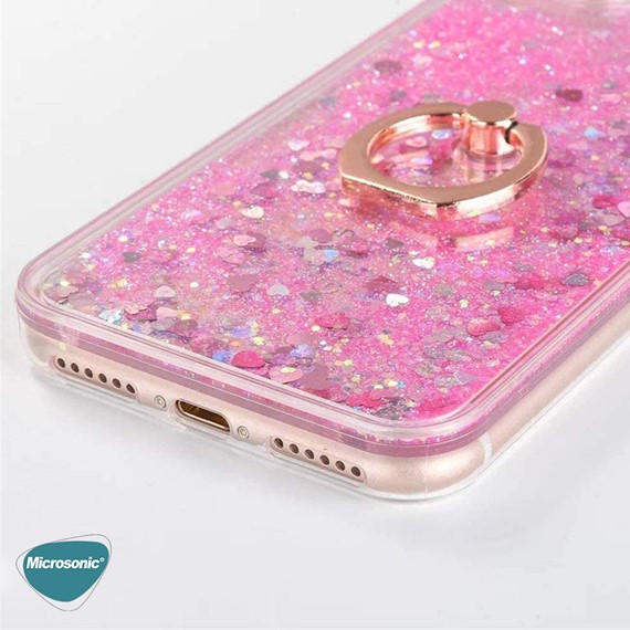 Microsonic Apple iPhone 12 Pro Kılıf Glitter Liquid Holder Gümüş 7