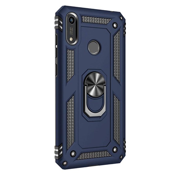 Microsonic Huawei Honor 8A Kılıf Military Ring Holder Lacivert 2