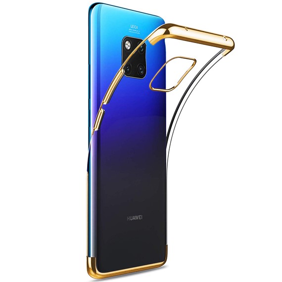 Microsonic Huawei Mate 20 Pro Kılıf Skyfall Transparent Clear Gold 2