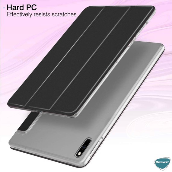 Microsonic Honor Pad X9 Kılıf Slim Translucent Back Smart Cover Siyah 4