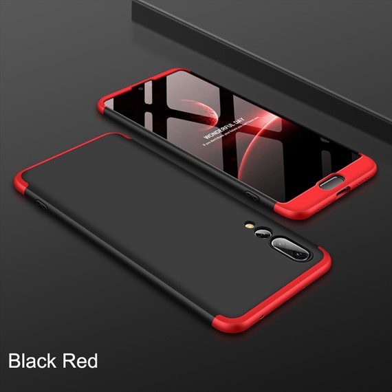 Microsonic Huawei P20 Pro Kılıf Double Dip 360 Protective Siyah Kırmızı 3