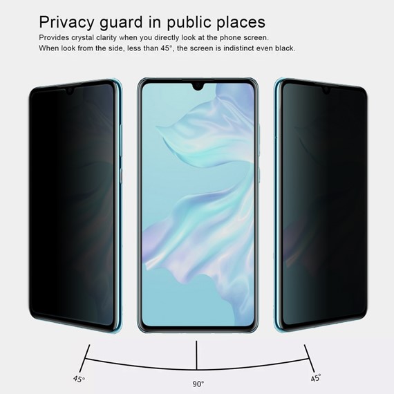 Microsonic Huawei P30 Privacy 5D Gizlilik Filtreli Cam Ekran Koruyucu Siyah 2