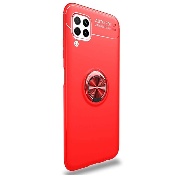 Microsonic Huawei P40 Lite Kılıf Kickstand Ring Holder Kırmızı 2