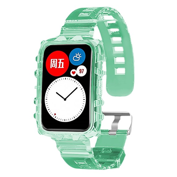 Microsonic Huawei Watch Fit Kordon Transparent Clear Band Yeşil 1