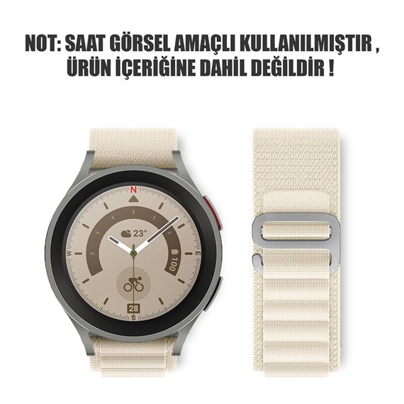 Microsonic Samsung Galaxy Watch 4 Classic 46mm Kordon Alpine Loop Bej 2