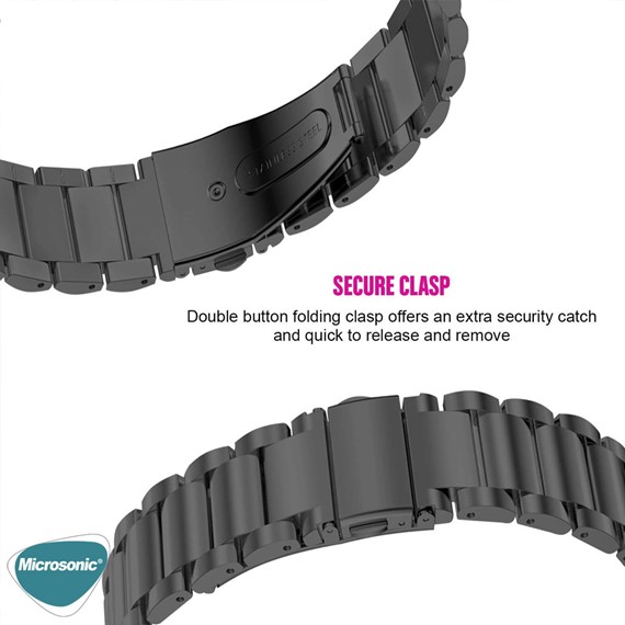 Microsonic Samsung Galaxy Watch 4 44mm Solid Steel Kordon Siyah 6