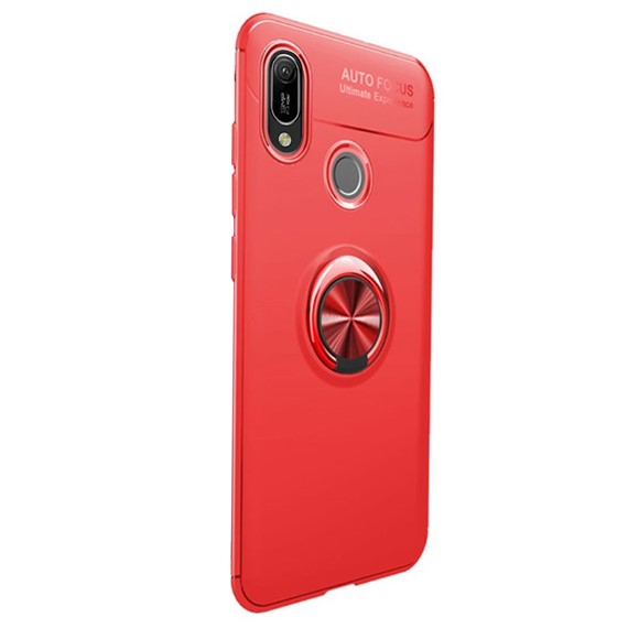 Microsonic Huawei Y6 2019 Kılıf Kickstand Ring Holder Kırmızı 2