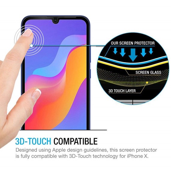 Microsonic Huawei Y6 2019 Tam Kaplayan Temperli Cam Ekran koruyucu Siyah 3