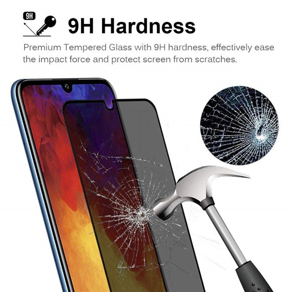 Microsonic Huawei Y7 Prime 2019 Privacy 5D Gizlilik Filtreli Cam Ekran Koruyucu Siyah 4