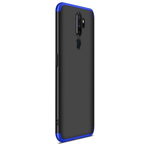 Microsonic Oppo A9 2020 Kılıf Double Dip 360 Protective Siyah Mavi 2