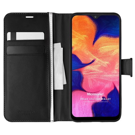 Microsonic Samsung Galaxy A10 Kılıf Delux Leather Wallet Siyah 1