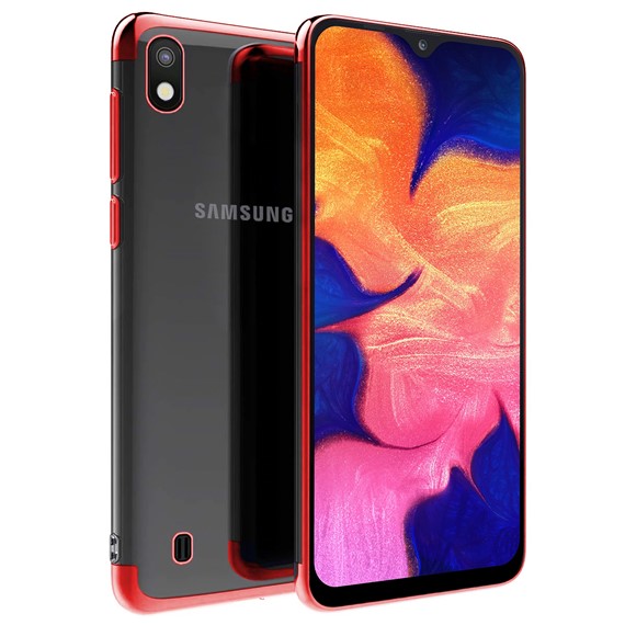 Microsonic Samsung Galaxy A10 Kılıf Skyfall Transparent Clear Kırmızı 1