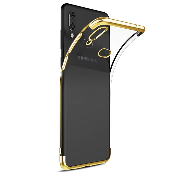 Microsonic Samsung Galaxy A10s Kılıf Skyfall Transparent Clear Gold 2