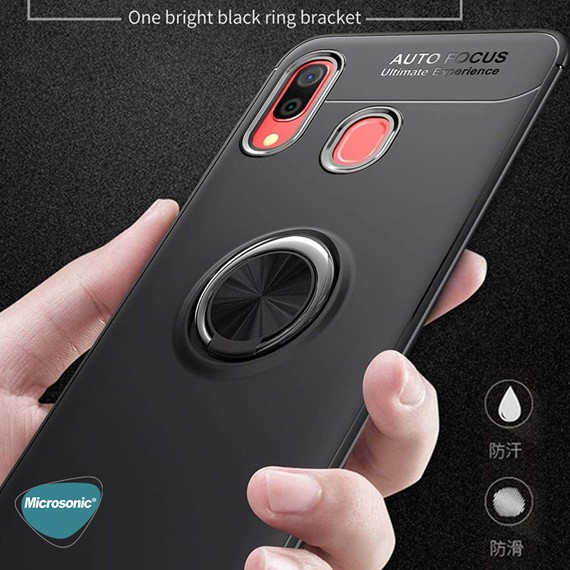 Microsonic Samsung Galaxy A10s Kılıf Kickstand Ring Holder Kırmızı 5