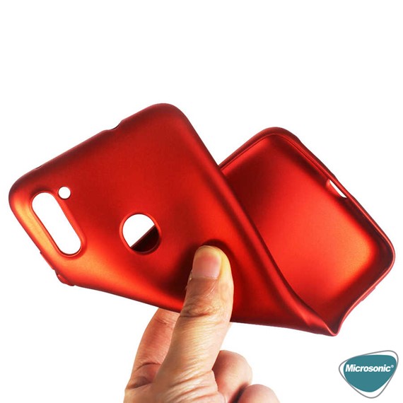 Microsonic Matte Silicone Samsung Galaxy A11 Kılıf Kırmızı 3