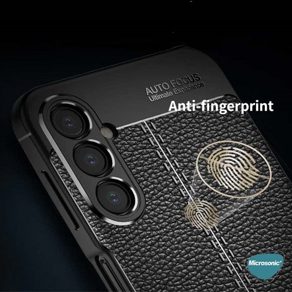Microsonic Samsung Galaxy A24 Kılıf Deri Dokulu Silikon Lacivert 2
