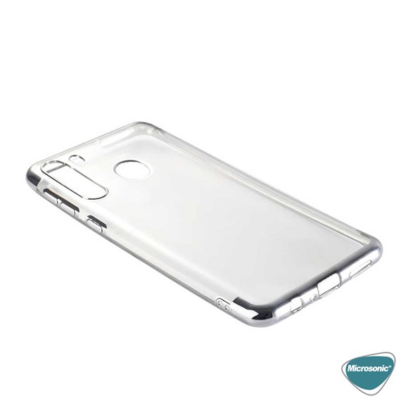 Microsonic Samsung Galaxy A21 Kılıf Skyfall Transparent Clear Gümüş 4