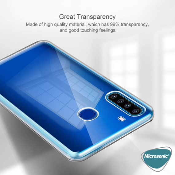 Microsonic Samsung Galaxy A21 Kılıf Transparent Soft Beyaz 5