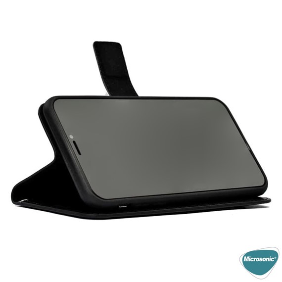 Microsonic Samsung Galaxy M32 4G Kılıf Delux Leather Wallet Siyah 3