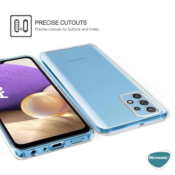 Microsonic Samsung Galaxy A32 4G Kılıf 6 Tarafı Tam Full Koruma 360 Clear Soft Şeffaf 5