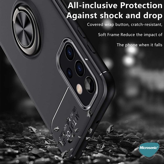 Microsonic Samsung Galaxy A32 5G Kılıf Kickstand Ring Holder Siyah 6