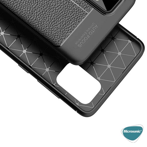 Microsonic Samsung Galaxy A32 5G Kılıf Deri Dokulu Silikon Lacivert 6
