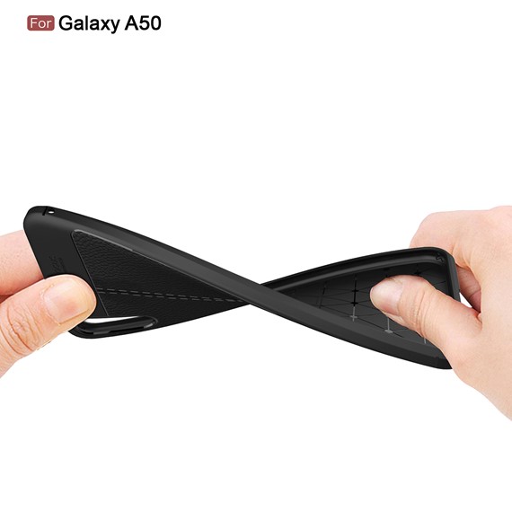 Microsonic Samsung Galaxy A50 Kılıf Deri Dokulu Silikon Kırmızı 3