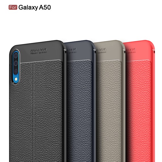 Microsonic Samsung Galaxy A50 Kılıf Deri Dokulu Silikon Kırmızı 5