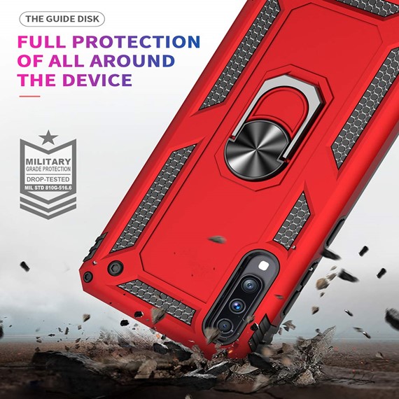 Microsonic Samsung Galaxy A50 Kılıf Military Ring Holder Lacivert 3