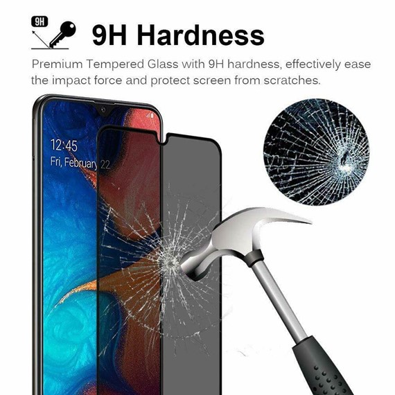 Microsonic Samsung Galaxy A50 Privacy 5D Gizlilik Filtreli Cam Ekran Koruyucu Siyah 3