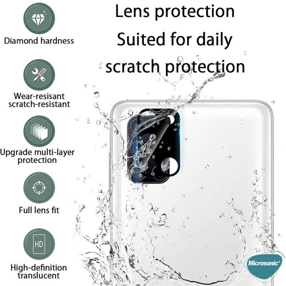 Microsonic Samsung Galaxy A51 Kamera Lens Koruma Camı V2 Siyah 4