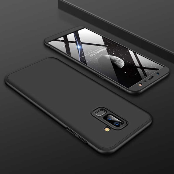 Microsonic Samsung Galaxy A6 Plus 2018 Kılıf Double Dip 360 Protective Siyah 3