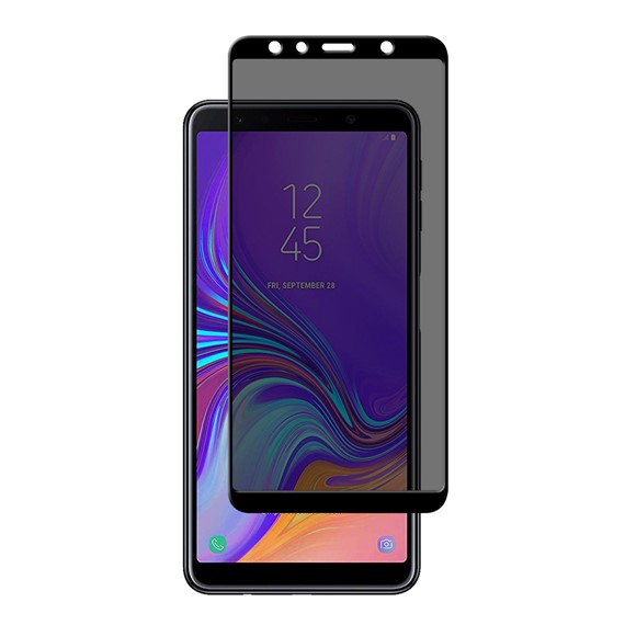 Microsonic Samsung Galaxy A7 2018 Privacy 5D Gizlilik Filtreli Cam Ekran Koruyucu Siyah 1