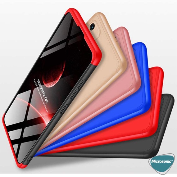 Microsonic Samsung Galaxy A71 Kılıf Double Dip 360 Protective Siyah Kırmızı 5