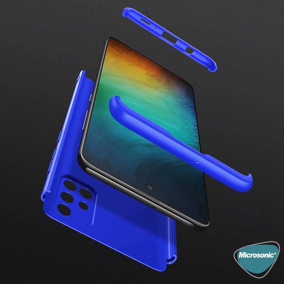 Microsonic Samsung Galaxy A71 Kılıf Double Dip 360 Protective Mavi 3