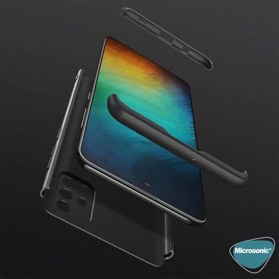 Microsonic Samsung Galaxy A71 Kılıf Double Dip 360 Protective Siyah 3