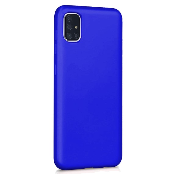 Microsonic Matte Silicone Samsung Galaxy A71 Kılıf Mavi 2